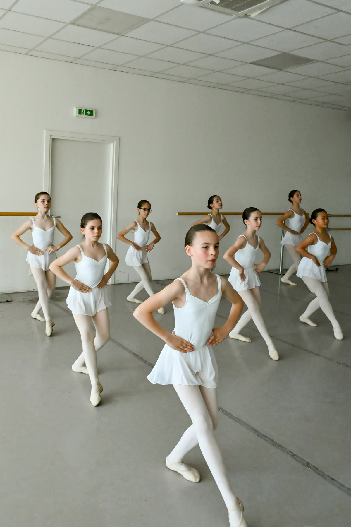 Allievi in sala durante una sequenza